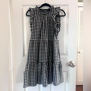 ANTHROPOLOGIE Maeve Lida Ruffled black/white mini dress (M)